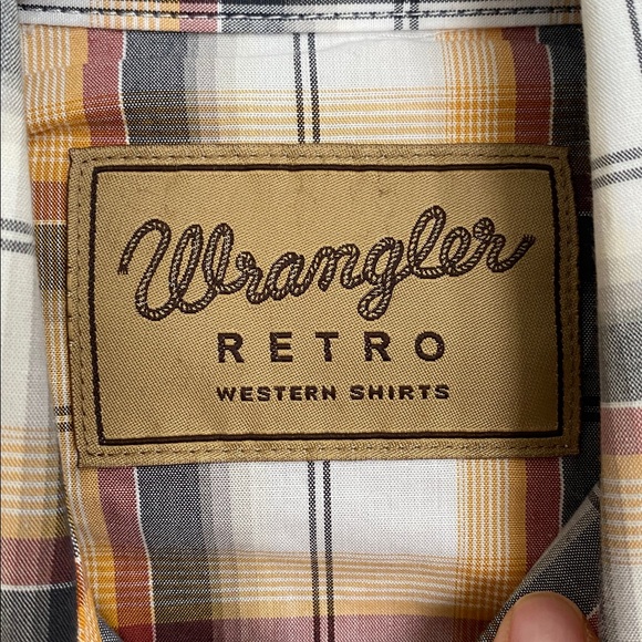 NWT Wrangler Retro Spiced Plaid Western Pearl Snap Button Up Shirt - Picture 8 of 11